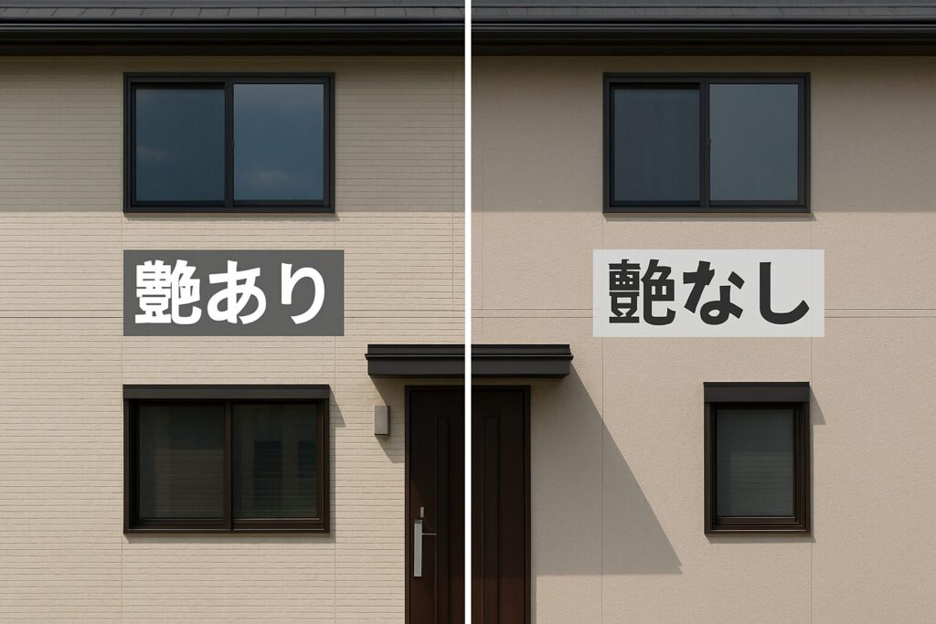 外壁塗装の艶ありと艶なしを比較した画像｜富士宮市での塗装検討に役立つ参考例