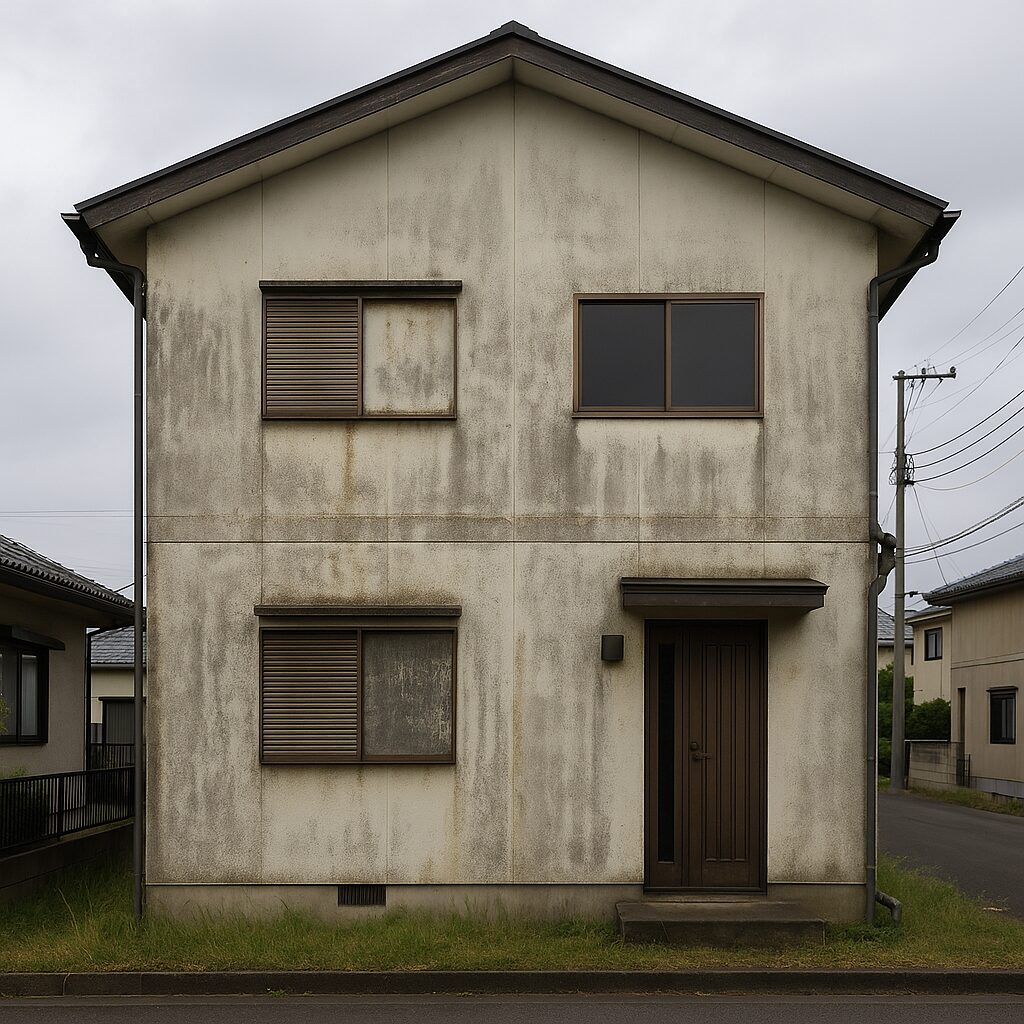 　「20年間外壁塗装をしていない住宅の劣化した外観」